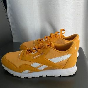 Reebok classic nylon shoe in yellow